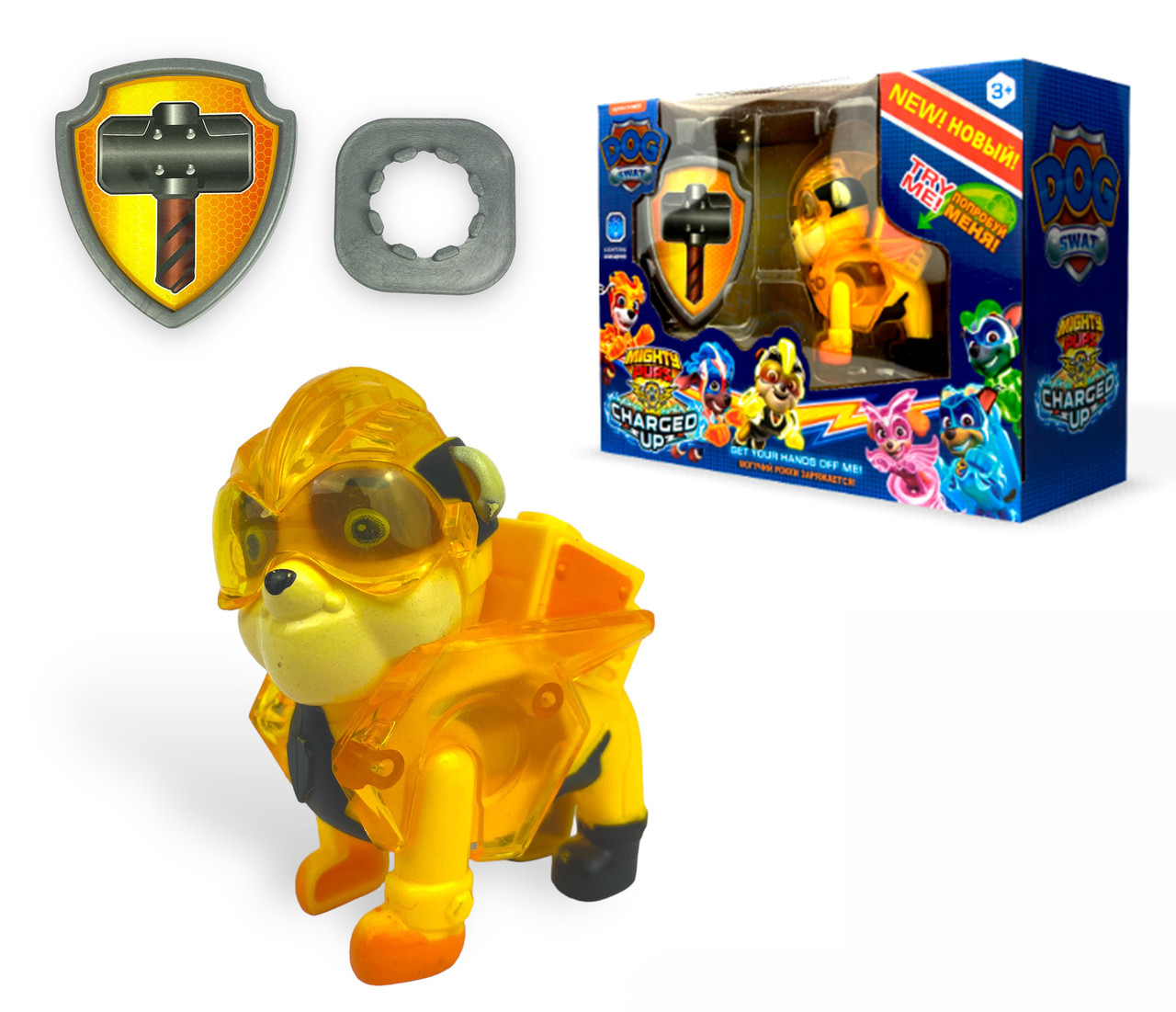 Игровой набор Фигурка Щенячий Патруль Мега щенок Крепыш ( СВЕТЯЩИЕСЯ ...