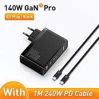 Зарядное устройство BASEUS GaN5 Pro 140W (2 USB Type-C + USB Type-A) 140Вт PD3.1 QC4.0 + Кабель Type-C 240W PD