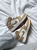 Кроссівки жіночі весна осінь Nike Air Jordan 1 Retro Tan Gun. Кросси жіночі Найк Аір Джордан 1., фото 4