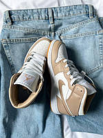 Кроссівки жіночі весна осінь Nike Air Jordan 1 Retro Tan Gun. Кросси жіночі Найк Аір Джордан 1., фото 5