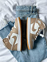 Кроссівки жіночі весна осінь Nike Air Jordan 1 Retro Tan Gun. Кросси жіночі Найк Аір Джордан 1., фото 6