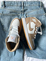 Кроссівки жіночі весна осінь Nike Air Jordan 1 Retro Tan Gun. Кросси жіночі Найк Аір Джордан 1., фото 8