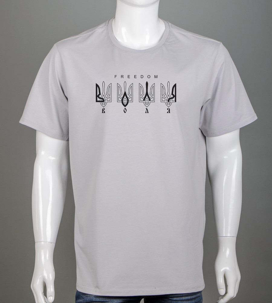 Футболка батал Воля 2307б (Уп.4шт 3XL,4XL), Світло-сірий, фото 1