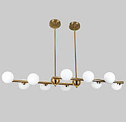 Бронзова довга люстра на 10 ламп "Modern Shine" (61-V1020-10 BRZ+WH)