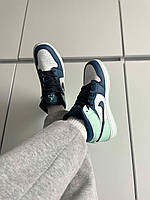 Кроссівки жіночі Nike Air Jordan 1 Retro Blue Mint. Кросси жіночі весна осінь Найк Аір Джордан 1., фото 11