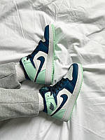 Кроссівки жіночі Nike Air Jordan 1 Retro Blue Mint. Кросси жіночі весна осінь Найк Аір Джордан 1., фото 8