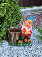 Садовая фигура (кашпо) ДомФигурок Гном с лукошком