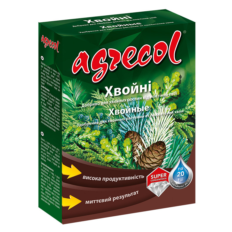 Добриво для хвойних від пожовтіння хвої Agrecol 250 гр.