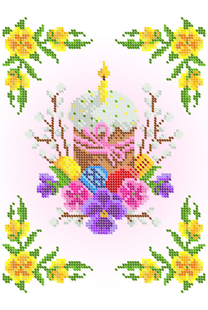 Вишивка бісером СВР 4232 Серветка пасхальна формат А4