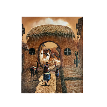 Картина "Entrada Cuzco" (Вхід у Куско) масляними фарбами, 40*50 см, Перу (Kov023)