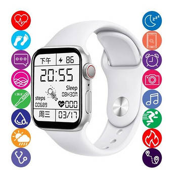 Смарт-годинник Smart Watch Z32 PRO 44 mm Aluminium 2 ремінці White (KG-6459)