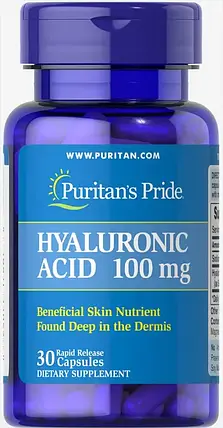 Гіалуронова кислота Puritan's Pride Hyaluronic Acid 100 мг 30 капс., фото 1