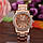 Женские часы Geneva Kors Style Rose Gold розовое золото со стразами, Жіночий наручний годинник, фото 3