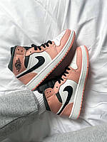 Жіночі кросівки весна осінь Nike Air Jordan 1 Retro High Pink Quartz. Кроси жіночі Найк Аір Джордан 1., фото 7