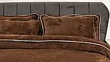 Плед-покривало жакардове Welsoft 220х240 з наволочками 50х70 (TM Zeron) зигзаг коричневий, Туреччина, фото 4