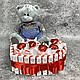 Подарунковий торт з кіндер шоколаду серце з Тедді і Раффаелло. Подарунок на День народження,річницю, 14лютого, фото 3