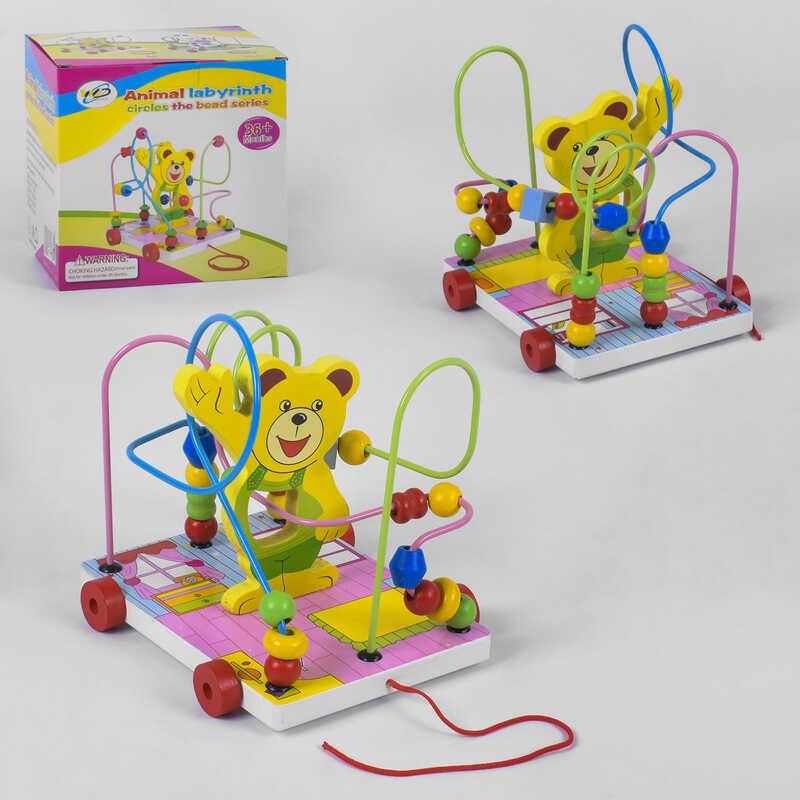 Дерев'яна гра Каталка-Лабіринт C 39222 (36) пальчиковий лабіринт, в коробці