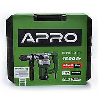 APRO Перфоратор бочковий 1500 H 5.5 Дж 1500В SDS+ кейс, фото 8