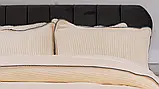 Плед-покривало жакардове Welsoft 220х240 з наволочками 50х70 (TM Zeron) смужка кремовий, Туреччина, фото 4