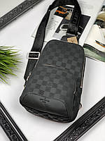 Мужская черная сумка через плечо Louis Vuitton мужская нагрудная барсетка слинг Луи Виттон