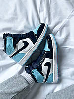 Жіночі кроссівки Nike Air Jordan 1 Retro Patent Blue весна осінь. Жіночі кросси Найк Аір Джордан 1., фото 5