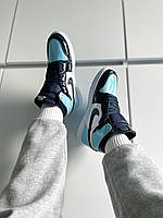 Жіночі кроссівки Nike Air Jordan 1 Retro Patent Blue весна осінь. Жіночі кросси Найк Аір Джордан 1., фото 4