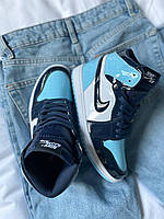 Жіночі кроссівки Nike Air Jordan 1 Retro Patent Blue весна осінь. Жіночі кросси Найк Аір Джордан 1., фото 11