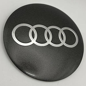 Наклейка для ковпачків із логотипом AUDI ауді 65 мм графіт метал