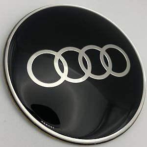 Наклейка для ковпачків з логотипом AUDI audi ауді 65 мм наклейки audi 65 мм Захисний шар Чорна метал