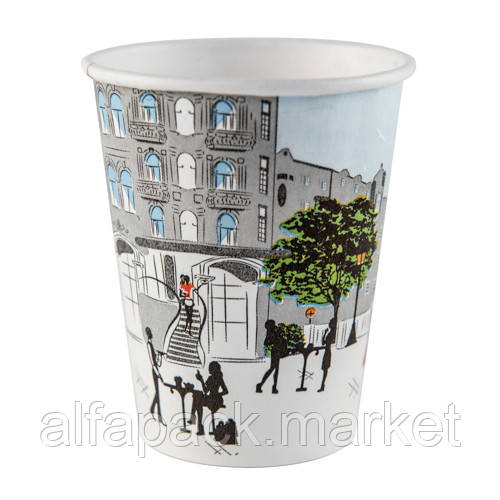 Стакан картон кольоровий "Місто" d-60  110 мл (50шт/пак/4000) 062100081