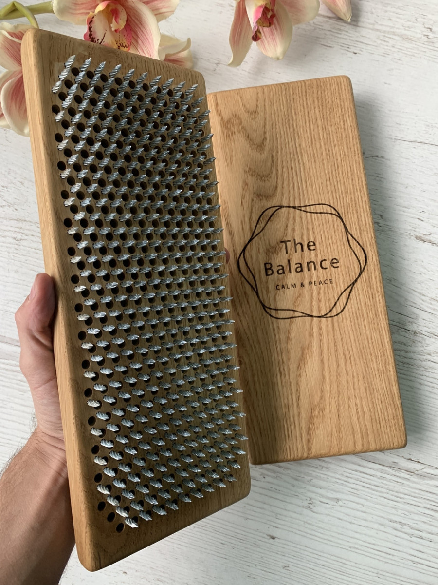 Дошка Садху з оцинкованими цвяхами Прямокутна Balance натуральний дуб крок 10мм, фото 1