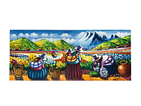 Картина "Цветочная плантация" масляными красками, 50*119,5 см, Перу (Kov027)