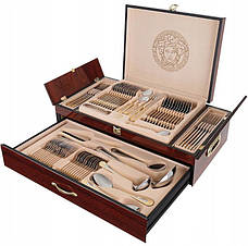Набір столових приборів із 72 предмети в подарунковій валізі VERS 72 EL LV-9722 на 12 персон ложки, виделки (вилки), ножі, фото 2
