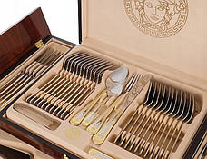 Набір столових приборів із 72 предмети в подарунковій валізі VERS 72 EL LV-9722 на 12 персон ложки, виделки (вилки), ножі, фото 3