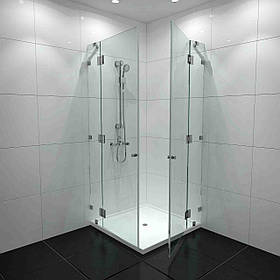 Скляна душова кабіна Бурштин квадратна загартоване прозоре скло 800х800х2000 мм (БЦ-стіл ТМ)