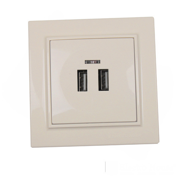 Розетка USB (2 порти) 2 A Латте