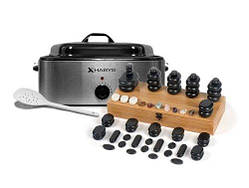 Набір базальтових каменів 64 шт Нагрівач Habys 17л Комплект для стоун-масажу Камені для масажу тіла та обличчя