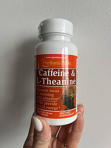 Кофеїн з л-теаніном Puritan's Pride Caffeine & L-Theanine 30 капс.
