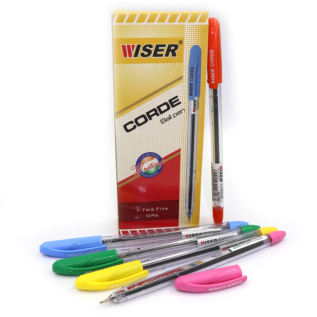 Ручка масляна синя 0,7мм 12шт Wiser Corde, фото 1