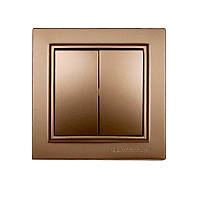 Вимикач подвійний Розкішно-золотий