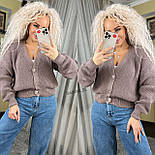 Жіноча в'язана кофта на ґудзиках з V-подібним вирізом об'ємна (р. 42-46) 7043165, фото 2