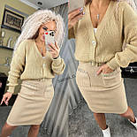 Жіноча в'язана кофта на ґудзиках з V-подібним вирізом об'ємна (р. 42-46) 7043165, фото 3