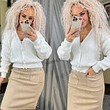 Жіноча в'язана кофта на ґудзиках з V-подібним вирізом об'ємна (р. 42-46) 7043165, фото 5