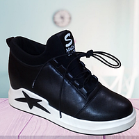 Черевики-снікерси жіночі "Зірка" чорно-білі