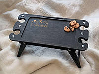 Столик для сніданків для пікніка дерев'яний розкладний з гравіруванням "'З любов'ю" 60х30х25