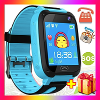 Детские смарт часы телефон Smart Baby watch S4 с GPS синий цвет.