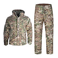 Тактичний зимовий військовий костюм Ріп Стоп G3 Куртка флісова Rip-Stop, Штани Бавовняні L Мультикам