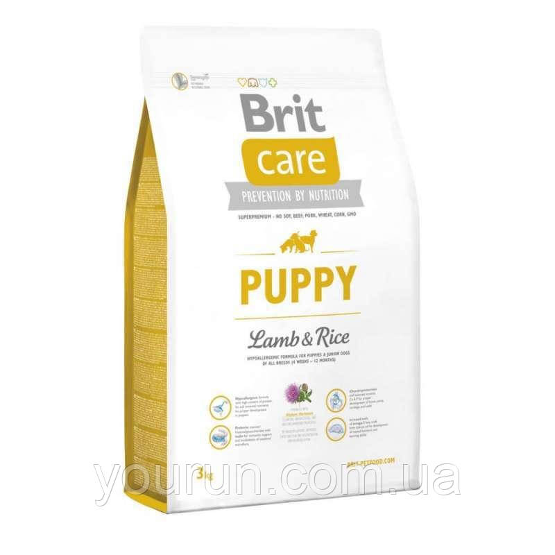 Brit Care (Брит Кеа) Puppy Lamb&Rice - Корм для цуценят та молодих собак усіх порід (ягня/рис)3 кг