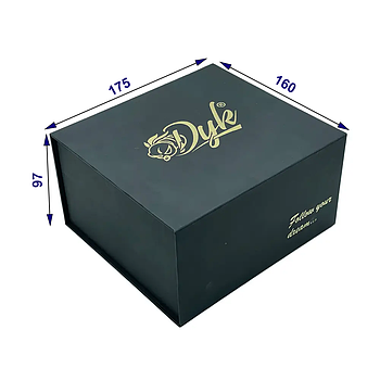 Коробка Бокс Крафтова Подарункова з Кришкою на Магнітах з картону Чорна 175х160х97 мм
