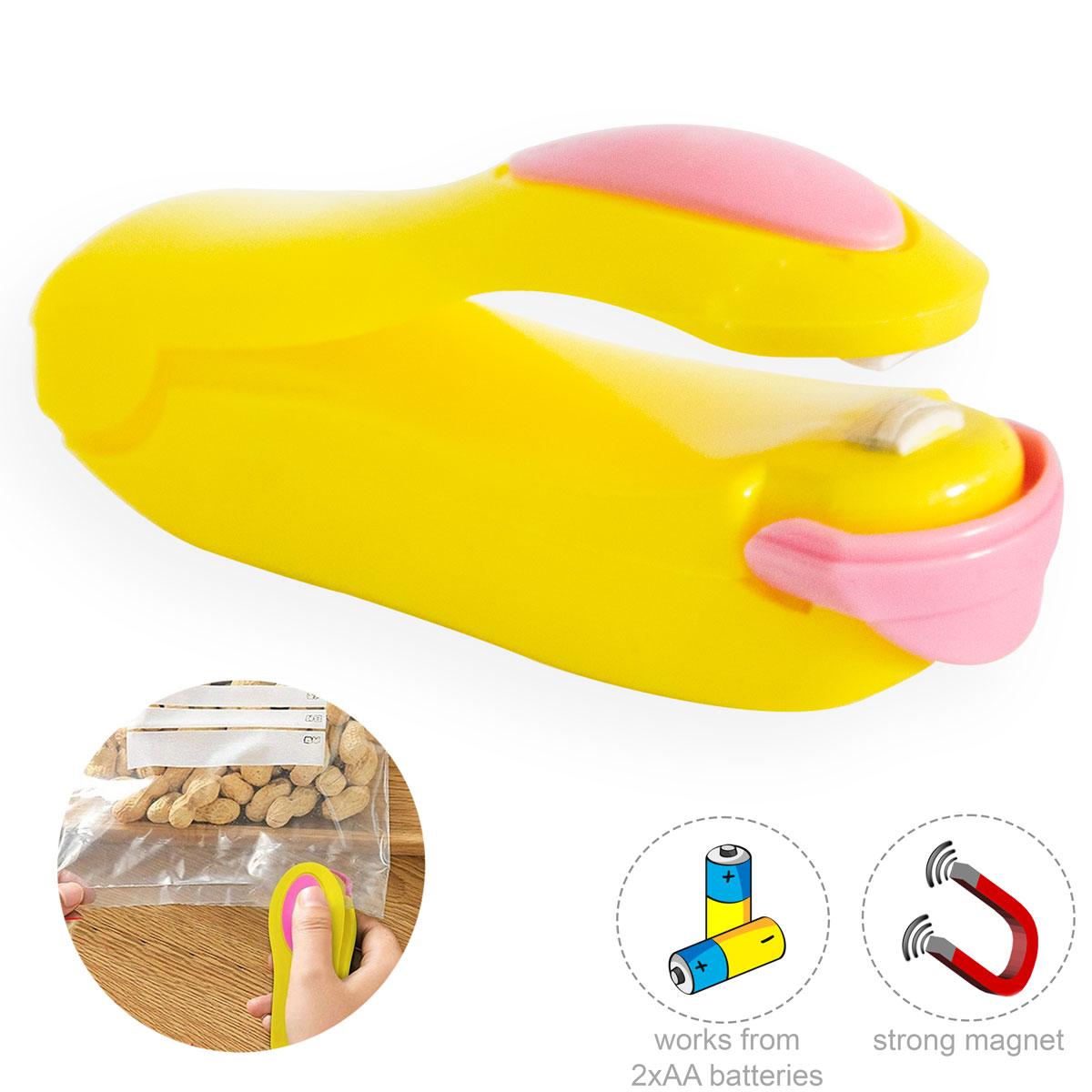 Запаювач пакетів міні - ручний запайщик пакетів "Korea Type Mini Sealing" Жовтий з рожевим, зварювач пакетів, фото 1